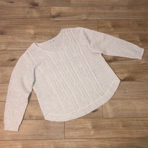 Cream Knitted v-neck Sweater